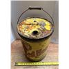 Image 3 : Vintage 5 Imperial Gallon "Red Head" motor oil pail. (Empty)