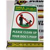 Image 3 : (2) Dunlop Tyre Service Tin Signs and (2) Clean UP After Your Dog Double-Sided H-Stake Metal Stakes 