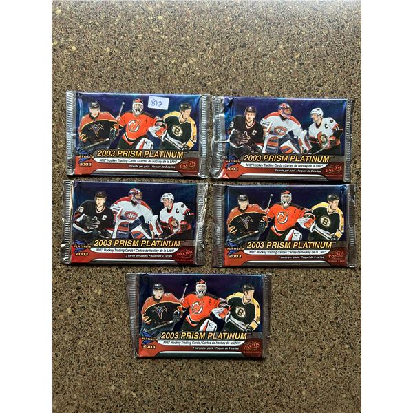 2003 Prism Platinum - 5 Unopened Hockey Card Packs