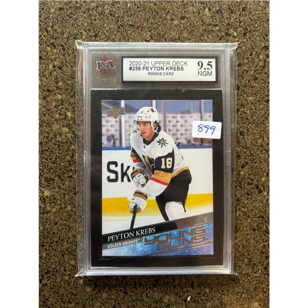 Peyton Krebs - Young Guns Rookie Card - Graded Near Gem Mint