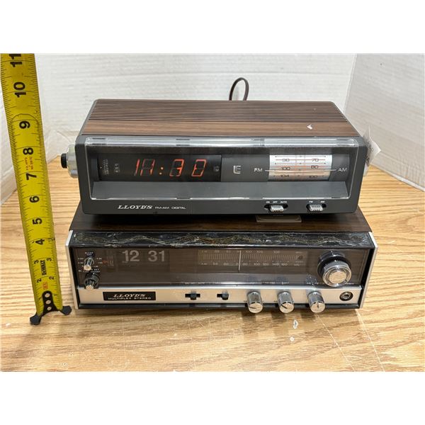 Vintage Lloyd's digital clock radios. (Untested)