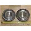 Image 2 : Pair of Vintage, polished chrome Citroën DS hubcaps featuring a classic convex center dome.