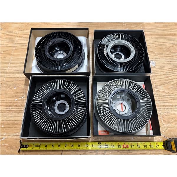 (4) Vintage Kodak black circular slide trays.