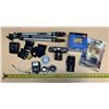 Image 1 : Collection of vintage photography equipment,. (It includes Camera, Camera Lenses, Tri-pot, Navigatio