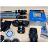 Image 4 : Collection of vintage photography equipment,. (It includes Camera, Camera Lenses, Tri-pot, Navigatio