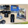 Image 8 : Collection of vintage photography equipment,. (It includes Camera, Camera Lenses, Tri-pot, Navigatio