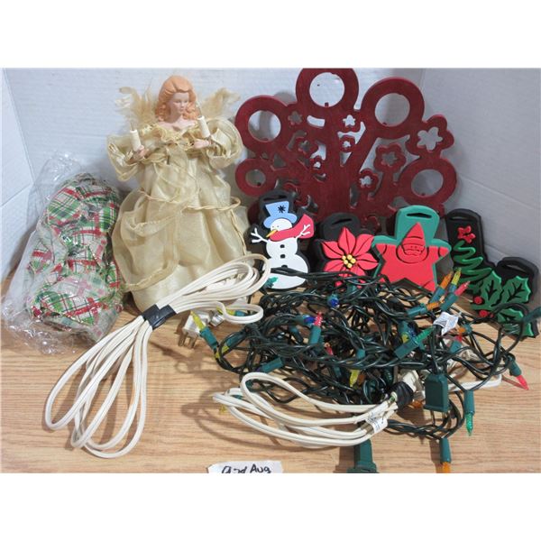 Christmas Décor (Angle Topper, Ribbion, Lights, and Etc)