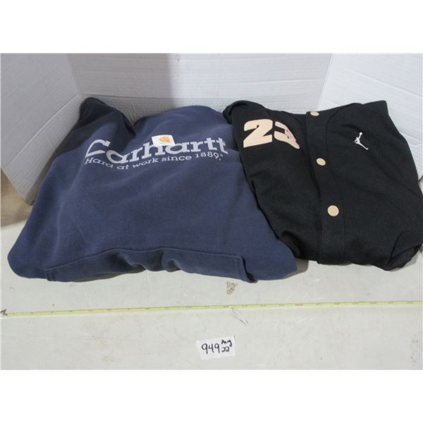 Kids Jordan button up size XL and mens carhartt hoodie 3XL