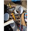 Image 5 : Pallet of misc items, high chair, toys, hardware