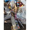 Image 6 : Pallet of misc items, high chair, toys, hardware