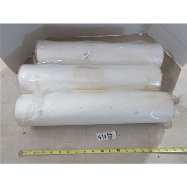 (3) rolls of heavy duty white plastic