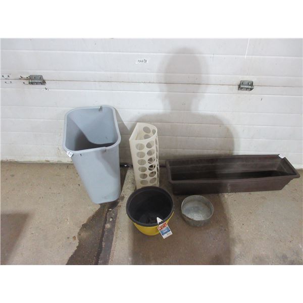 Garbage can, flower pot, etc