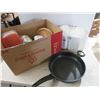 Image 1 : Tins, containers, hinged lid containers, Starfruit frying pan, etc