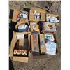 Image 1 : Pallet of misc items- dishes, bag holder, tin, lach hook design patterns