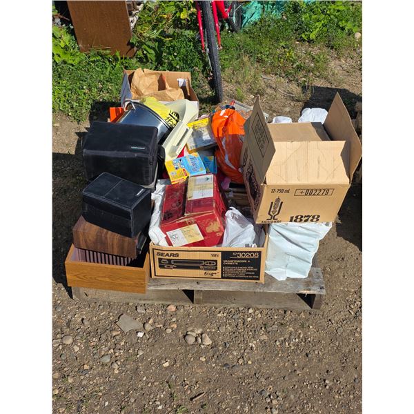 Pallet of misc items- cd's, pots, books, chinaware
