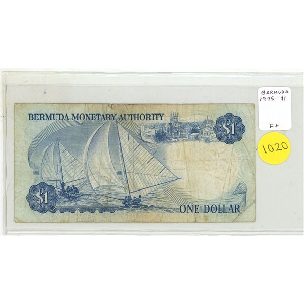 Bermuda. 1978 $1. Sailing. Fine+.