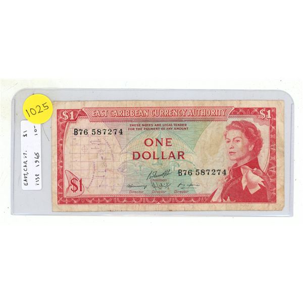 East Caribbean States 1965 $1. Fine.