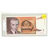 Image 1 : Yugoslavia. 1990 1000 Dinara. Nikola Tesla. Uncirculated.