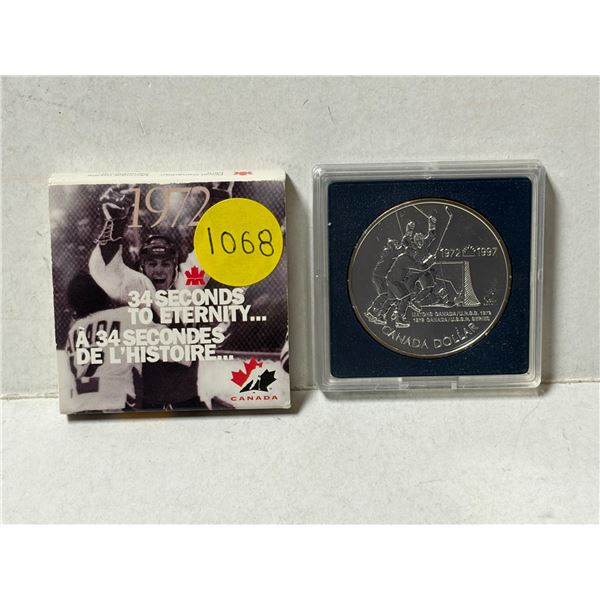 1972 – 1997 Canada – USSR Hockey Series Silver Dollar. 25th Anniversary of Team Ca