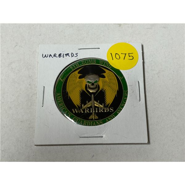 U.S. 5th Bomb Wing Warbirds Challenge Coin. Enameled. BU.
