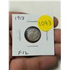 Image 1 : 1918 Canadian Silver 5 Cents. Issued during the last year of World War I. F12.
