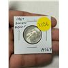 Image 1 : 1967 Diving Bobcat Canadian Silver 25 Cents. Rotated Die. MS64. Lustrous.