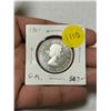 Image 1 : 1961 Canadian Silver 50 Cents. Proof Like-65 with Cameo. Beautiful.