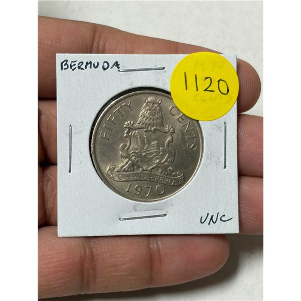 Bermuda. 1970 50 Cents. Uncirculated.
