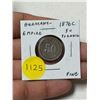 Image 1 : Germany – Empire. 1876C 50 Pfennig. Frankfort Mint. Fine.