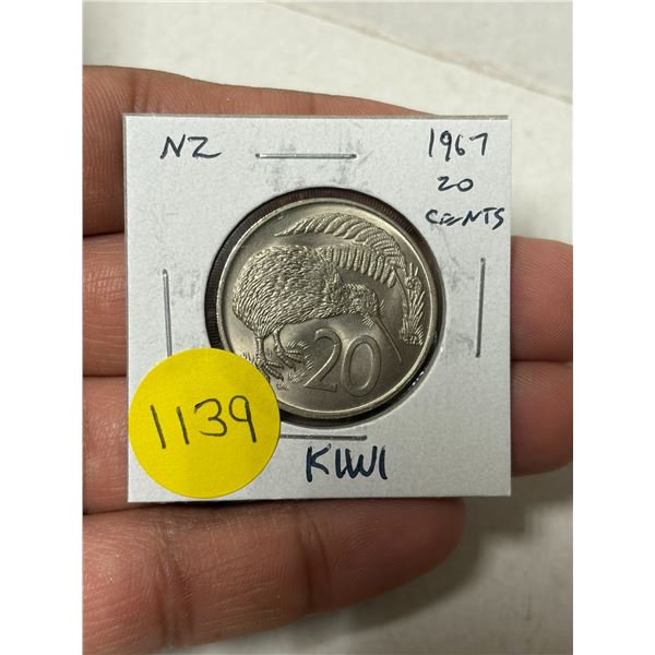 New Zealand. 1967 209 Cents. Kiwi. Uncirculated.
