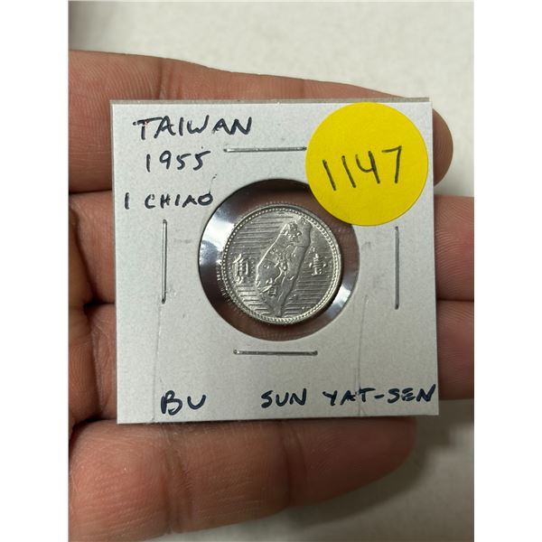Taiwan. 1955 1 Chiao. Sun Yat-Sen. BU.