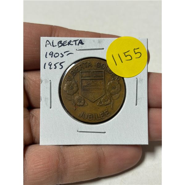 Alberta Golden Jubilee medal 1905 – 1955. Presented to Alberta School Children.