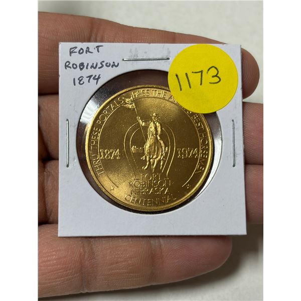1874 – 1974 Fort Robinson Nebraska Centennial Medal. BU.