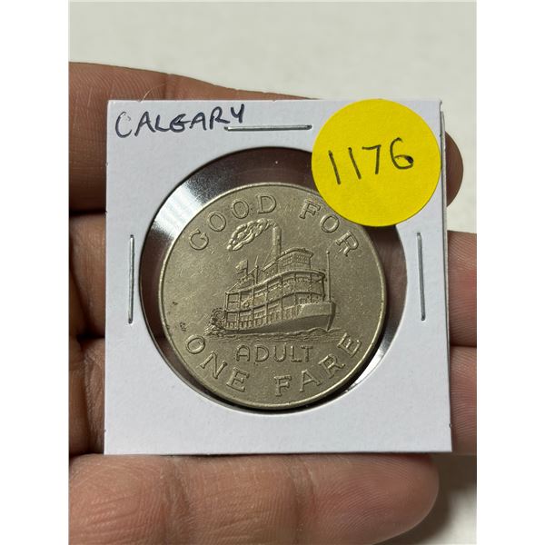 Heritage Park, Calgary Token, Good for 1 Adult Fare. EF.