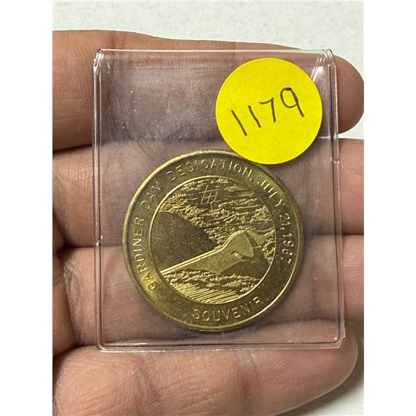 1967 Gardner Dam souvenir medal. BU.