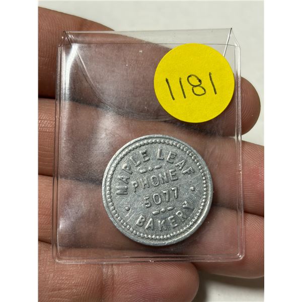 Maple Leaf Bakery Good for 1 Loaf of Bread aluminum Token. VF.