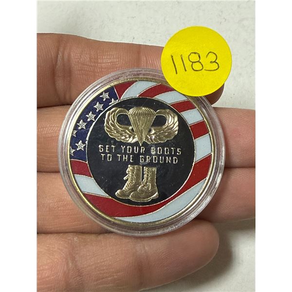 Copy of Enameled U.S. Airborne medal. BU.