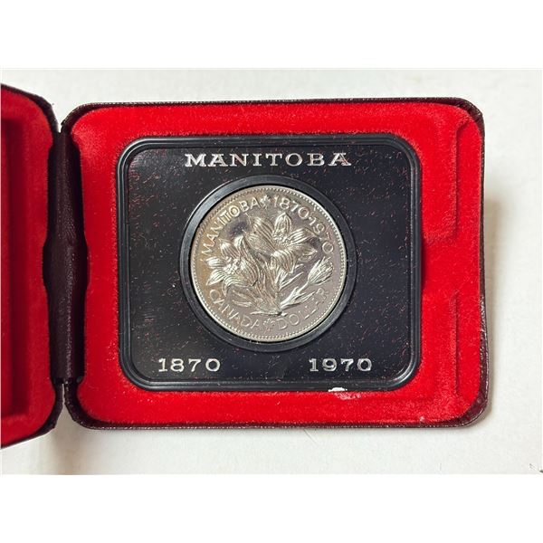 1870 – 1970 Manitoba Centennial Nickel Dollar. Housed in its original RCM case.