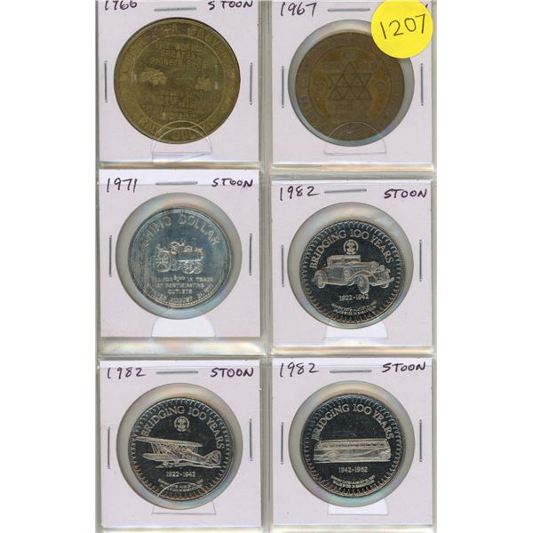 Set of 6 Saskatoon Trade Dollars 1966 – 1982.