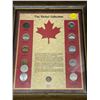 Image 2 : The Nickel Collection. Set of 10 Nickels plus a Silver 5 Cents. Framed for display.