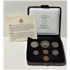 Image 1 : 1974 7-coin Nickel Custom set with 2 Small Cents. The Nickel Dollar commemorates the 100th Anniversa