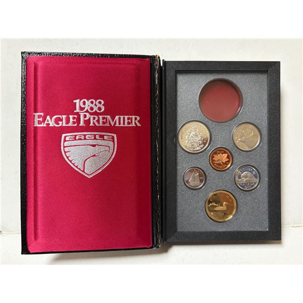 1988 Double Dollar Proof Set. Missing the Silver Dollar. Housed in its original RCM case.