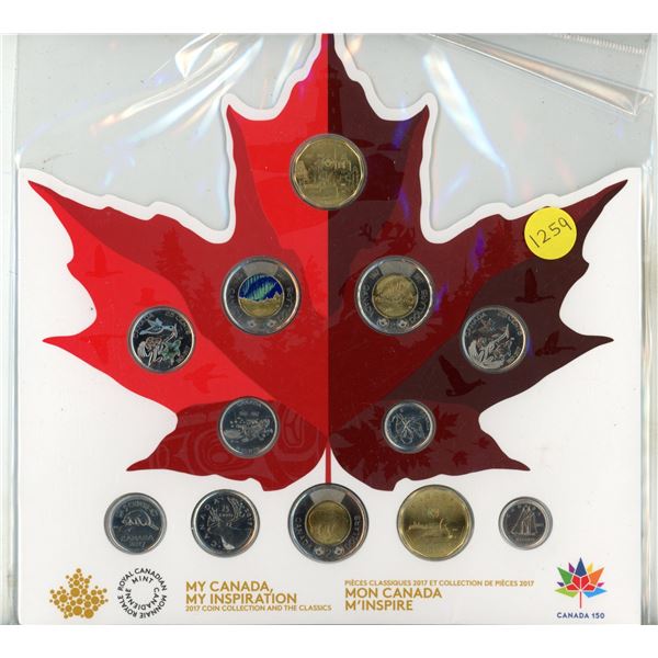 1867 – 2017 My Canada, My Inspiration Coin Collection. Complete 12-coin set. Housed in its 