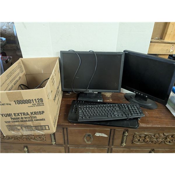 PC monitors, w/ keyboards etc.