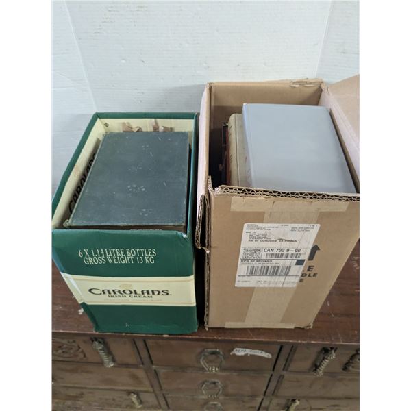 2 boxes of vintage books