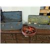 Image 1 : Vintage metal toolboxes, with some tools, and extra hardware/parts