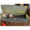 Image 4 : Vintage metal toolboxes, with some tools, and extra hardware/parts