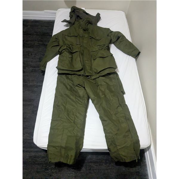 Olive Green "Army Surplus" Winter coat(size 6740) and Overall pants(size 7334)