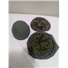 Image 1 : Ballistic Helmet -size small, with digital camo hat and bug screen.