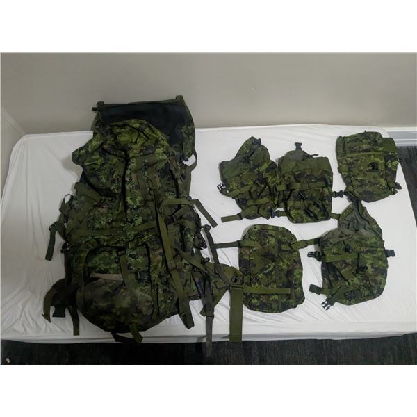 Large (approx. 80L) Woodland digital camo, tactical rucksack, with full frame and padding intact. Co